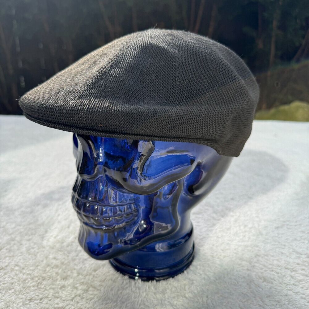 Moss Knit Beret Cap Black Lightweight Breathable Beanie Hat Mens M